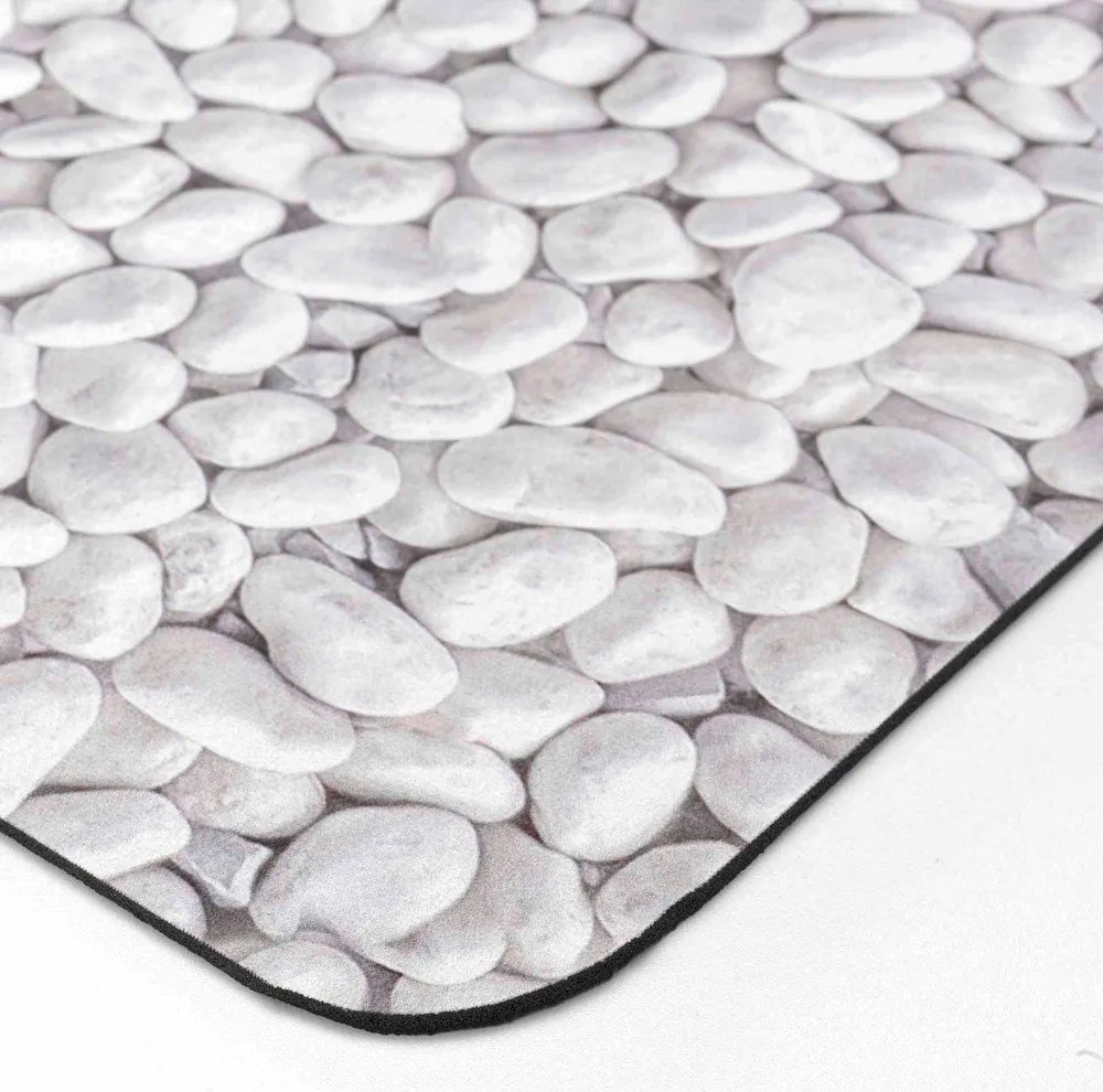 Tappetino da bagno in gomma bianco/grigio 50x80 cm Leandra - douceur d'intérieur