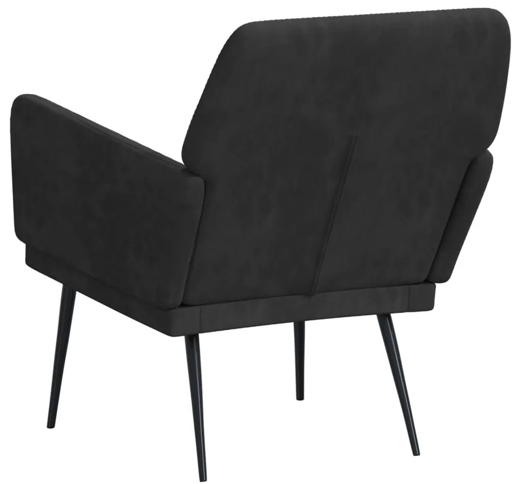 Poltrona nera 62x79x79 cm velluto