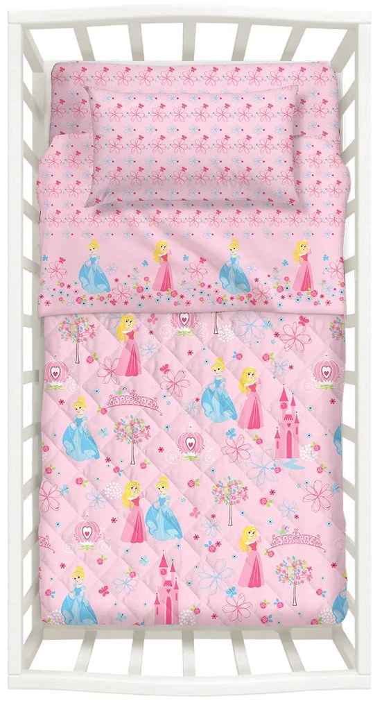 Copriletto Trapuntato Petit princess Disney baby, in cotone