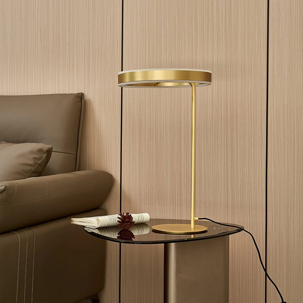 Lucande Lampada LED da tavolo Yekta, color ottone, 59 cm, dimmerabile