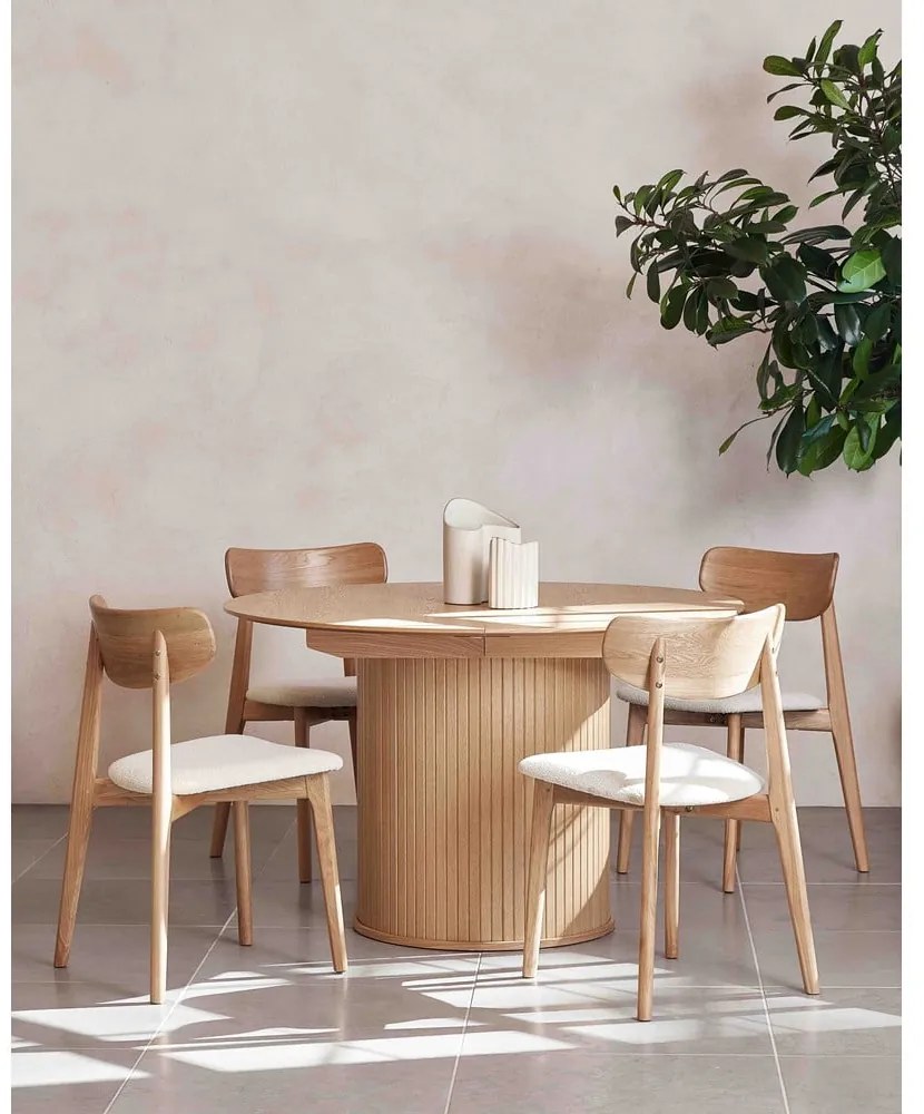 Sedia da pranzo in colore crema-naturale Elim - Unique Furniture
