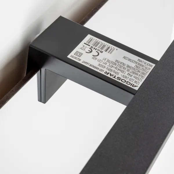 Aigostar - Illuminazione per specchio da bagno LED/12W/230V 4000K 60 cm IP44 nero