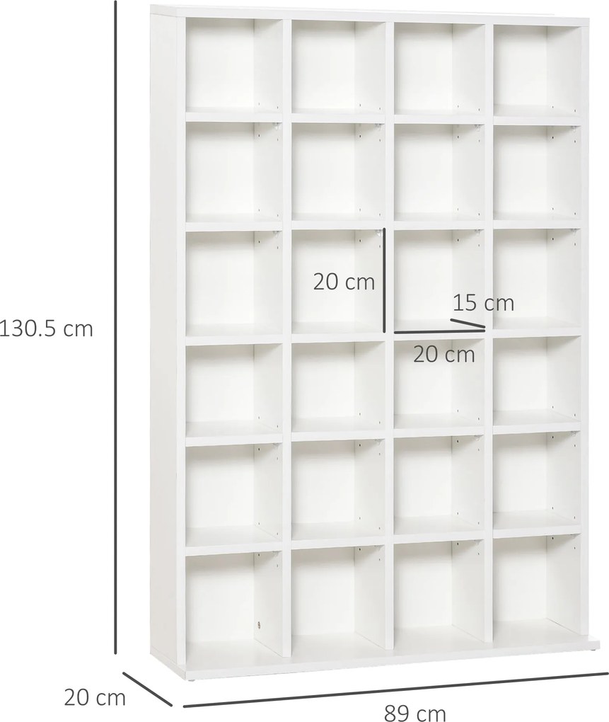 Libreria in Legno 24 Scomparti Bianco 130.5x89x20 cm...