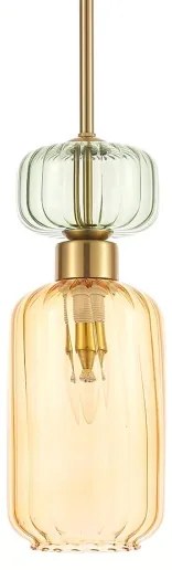 Lampadario a sospensione con filo MOLLY 1xE14/40W/230V diametro 12 cm oro/arancione/verde