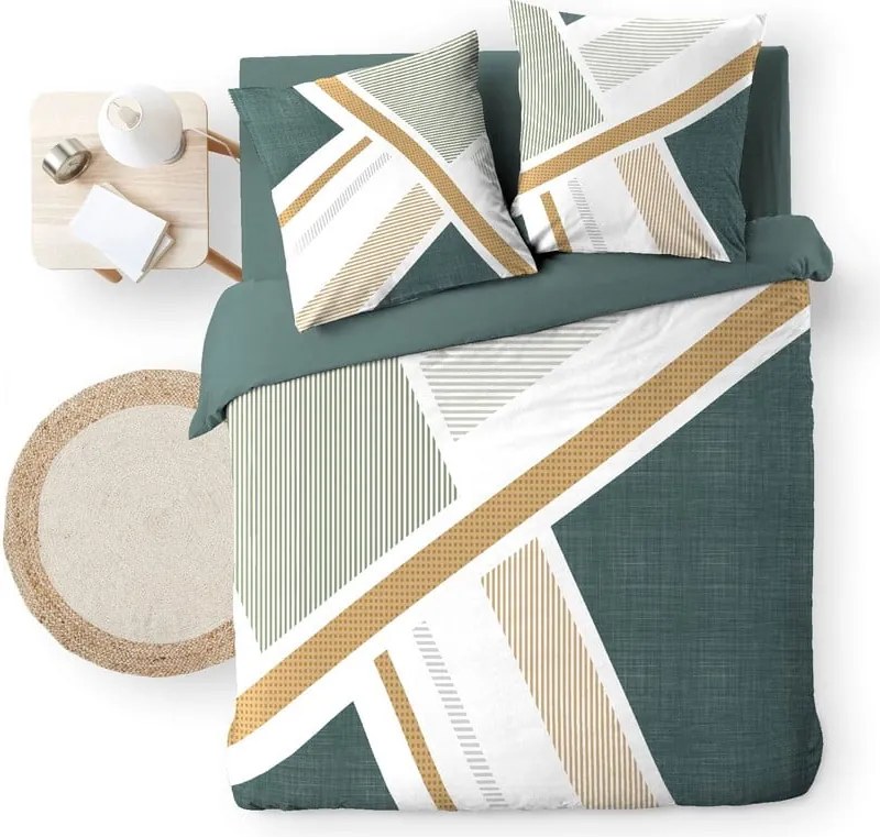 Set copripiumino e federa bianco in cotone per letto matrimoniale ed esteso 240x220 cm Zephyr – douceur d'intérieur