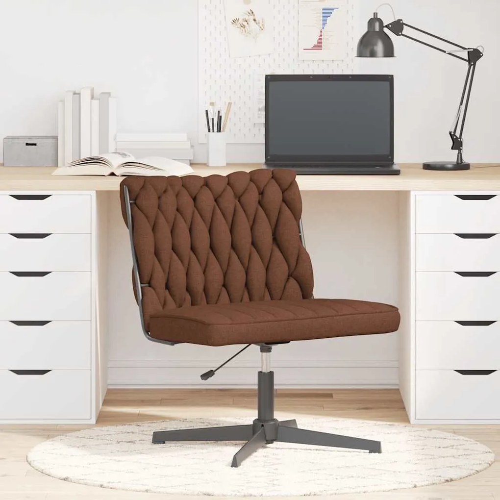 Sedia Girevole Da Ufficio Marrone İn Tessuto /