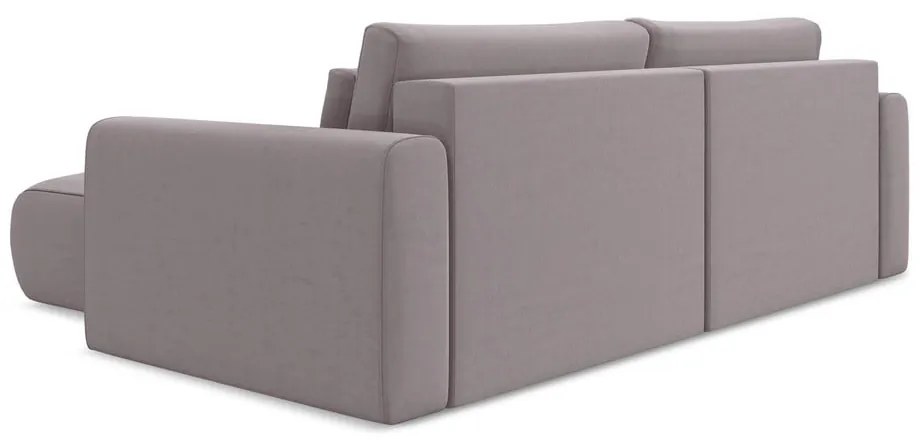 Divano angolare lavanda allungabile/con contenitore (con penisola a destra/con chaise lounge) con rivestimento in velluto Kapua – Makamii