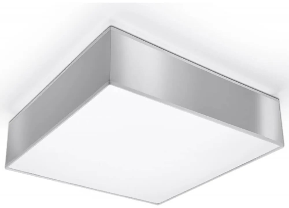 Plafoniera Quadrata in PVC da Soffitto 2xE27 HORUS 35 Grey da interno Colore del corpo Grigio