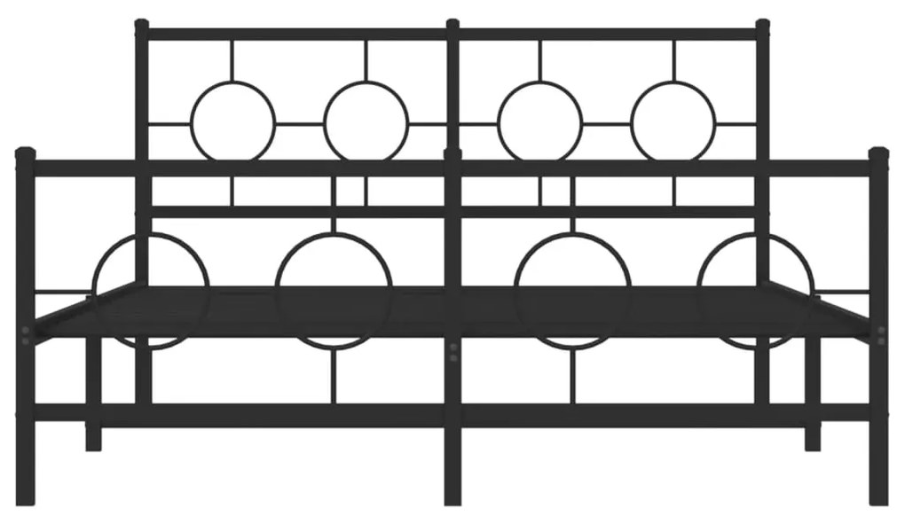 Giroletto con testiera e pediera metallo nero 140x200 cm