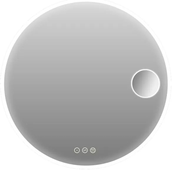 Specchio con illuminazione integrata completo di faretto bagno tondo Logos L 70 x H 70 x P 2.5 cm