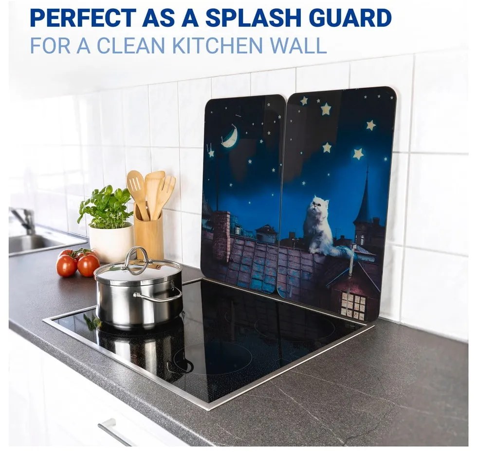 Set di 2 coperchi per fornelli in vetro temperato 30x52 cm - Maximex