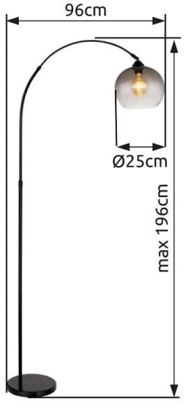 Globo 58227BS - Lampada con piedistallo NEWCASTLE 1xE27/60W/230V