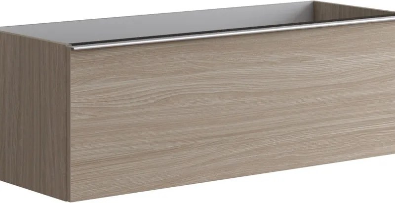 Mobile da bagno sospeso sotto lavabo L 120 x H 40 x P 45.5 cm olmo laccato opaco, 1 cassetto Pixel plain