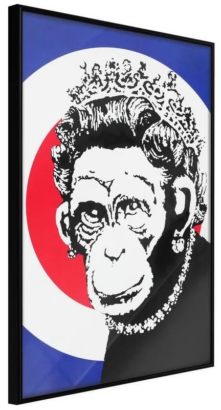 Poster  Banksy: Monkey Queen  Cornice Quadri Cornice nera, Larghezza x Altezza Home decor 20x30