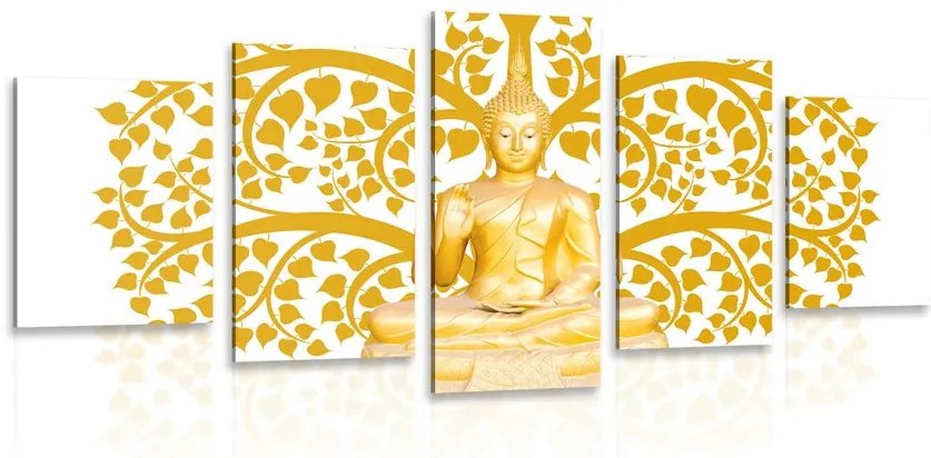 Quadri 5 pezzi – Buddha con l'albero della vita