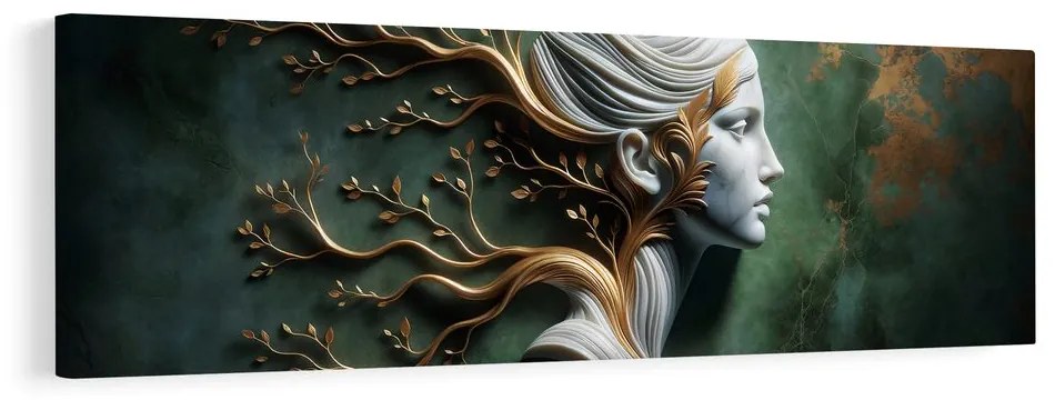 Quadro su tela – Donna con rami come simbolo di crescita