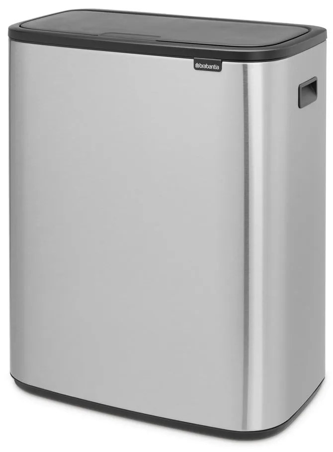 Bidone in acciaio touch per raccolta differenziata in argento opaco 60 l Bo Touch Bin - Brabantia