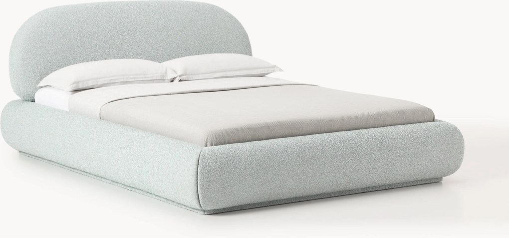 Letto imbottito in bouclé Alba