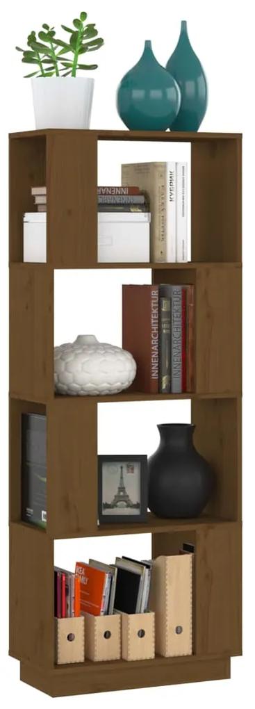 Libreria/divisorio miele 51x25x132 cm in legno massello di pino
