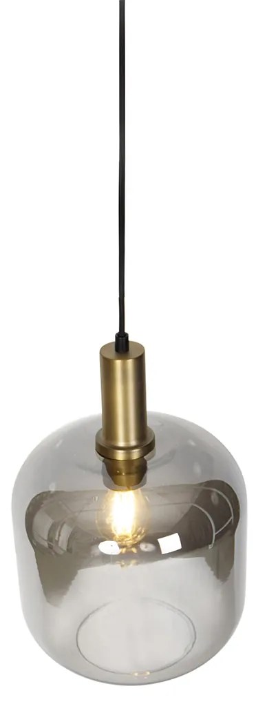 Lampada a sospensione di design nera e oro con vetro fumé - Zuzanna