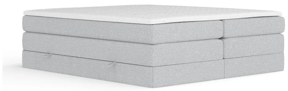 Letto boxspring grigio chiaro con contenitore/senza testiera 140x200 cm Juniper – Maison de Rêve