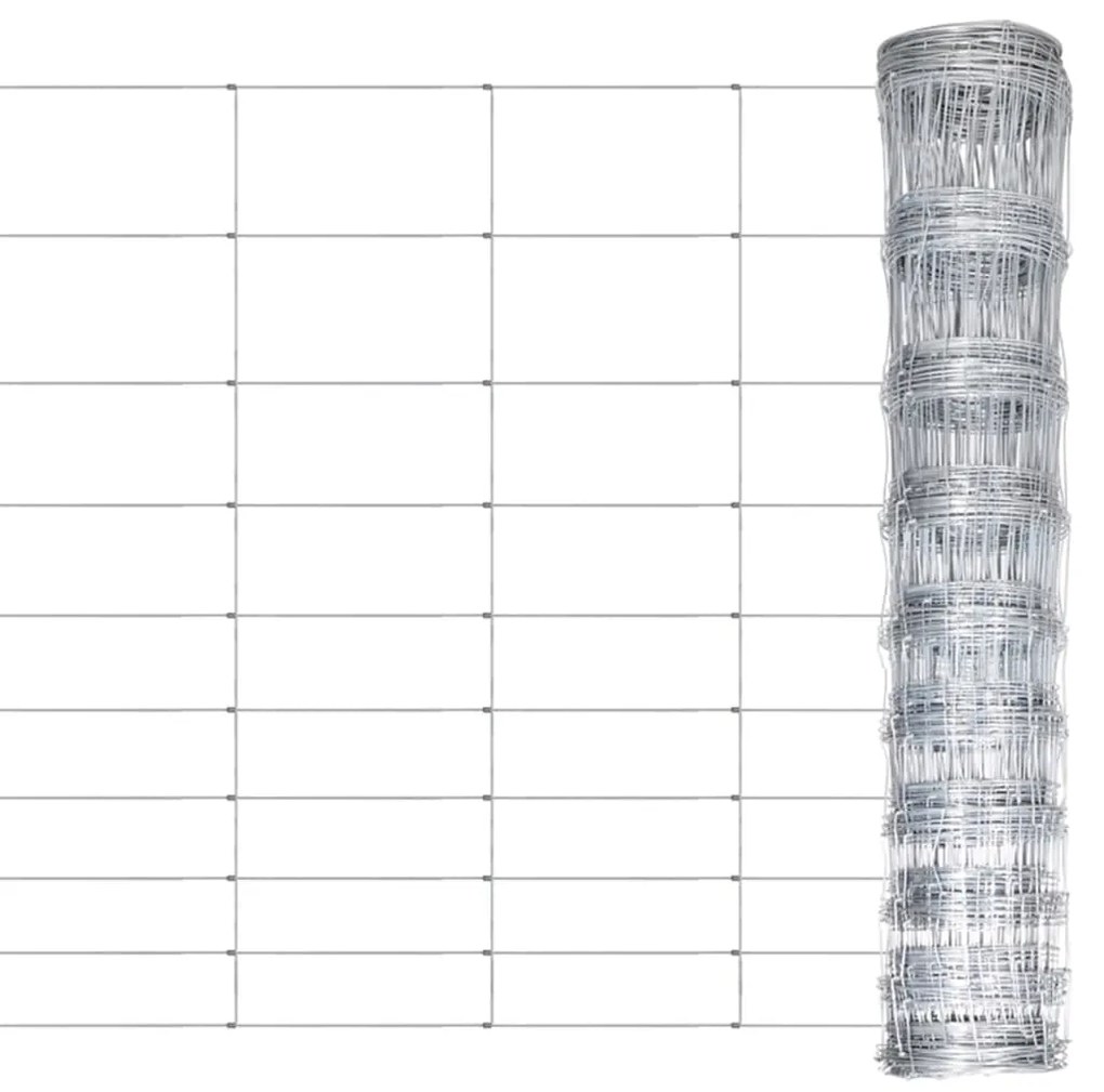 Recinzione Da Giardino İn Acciaio Zincato 50x1,2 M Argento /