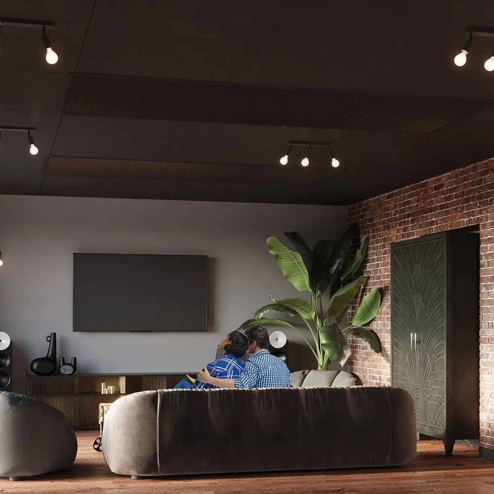 Plafoniera nera in metallo ø 6 cm Brando – Sollux