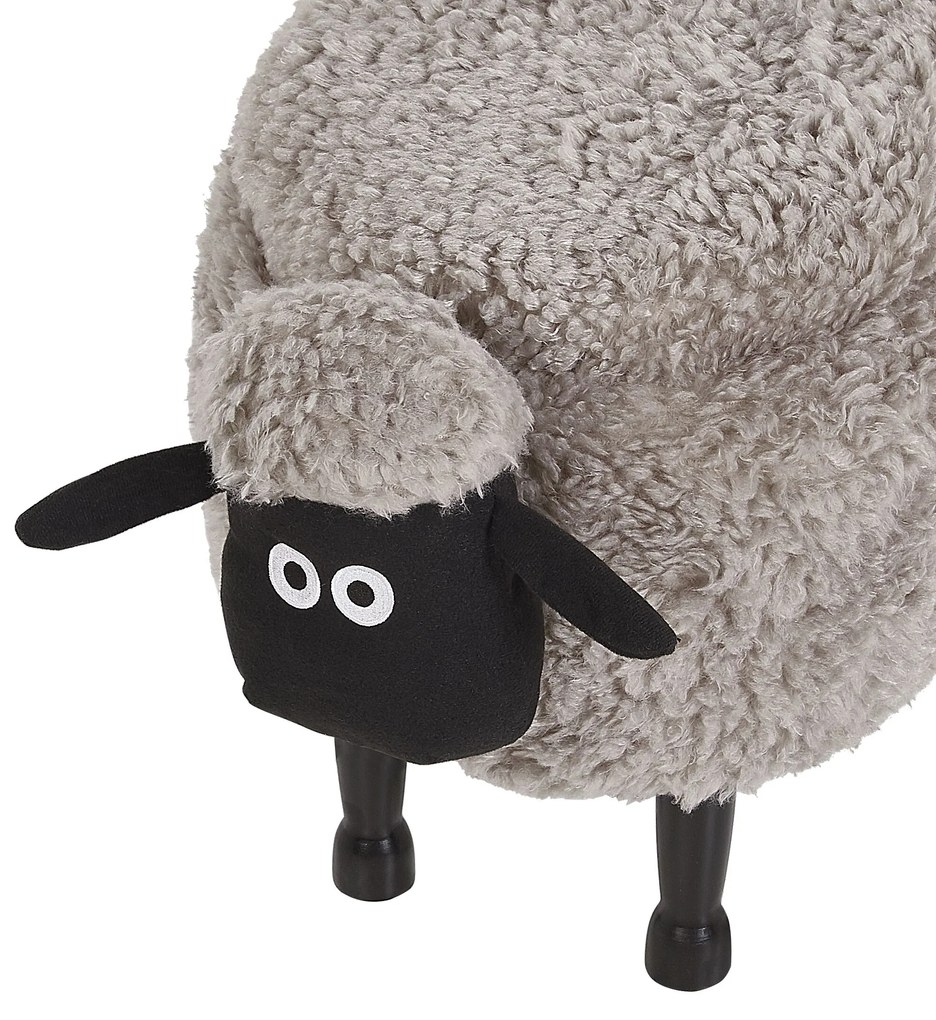 Pouf animaletto in tessuto grigio SHEEP Beliani