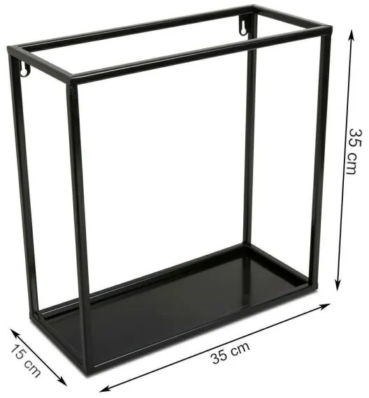 Mensola a muro 35x35 cm nera