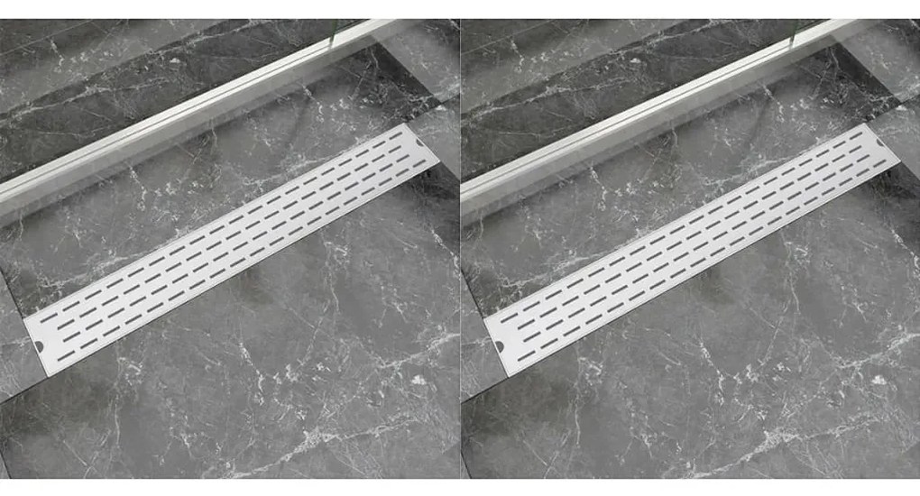 Scarico Doccia Lineare 2 Pz 830x140 Mm Acciaio Inossidabile /