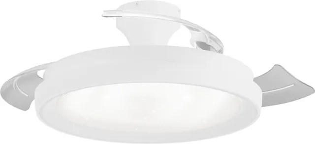 Ventilatore da soffitto LED Bliss pale retrattili trasparenti, struttura bianca PHILIPS