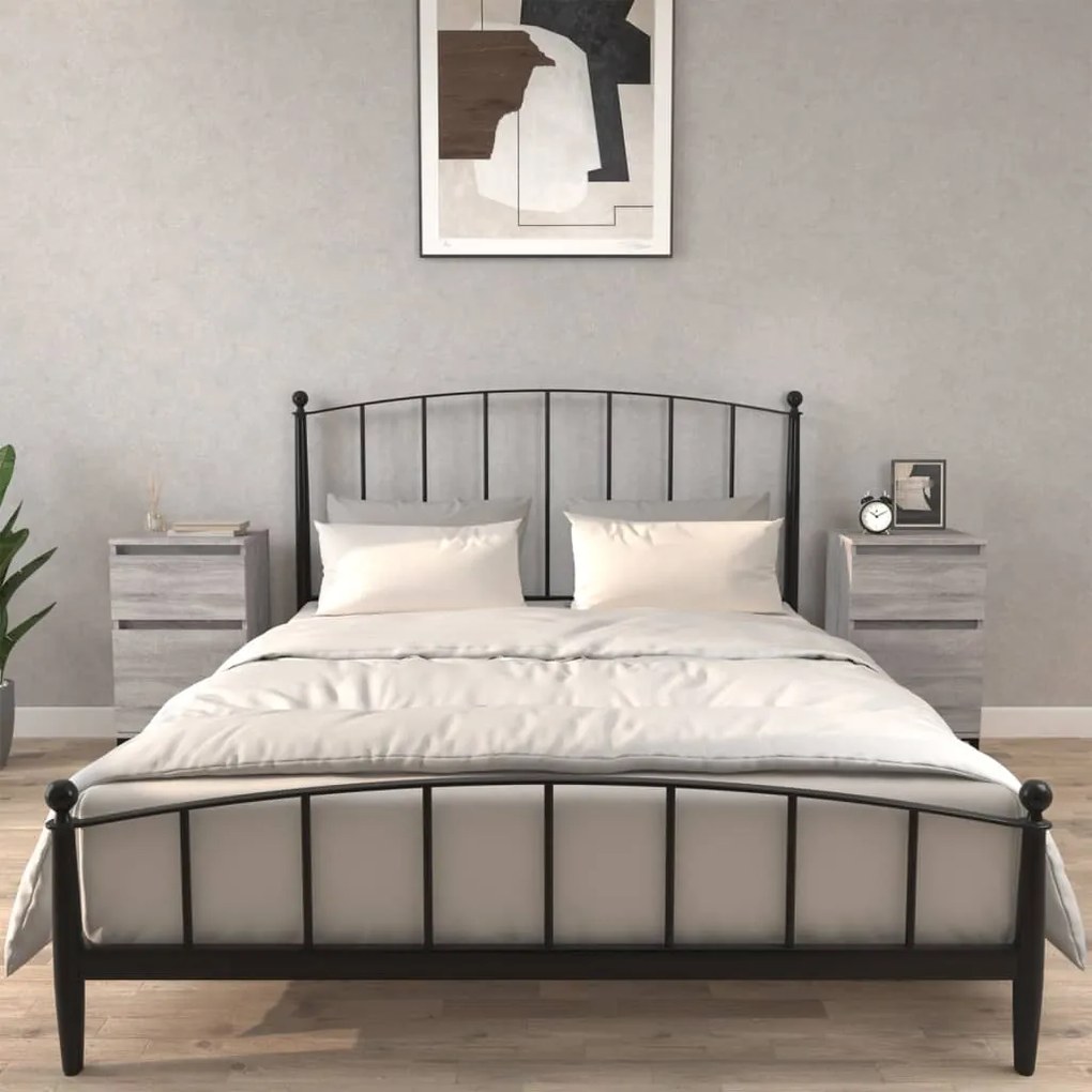 Comodini 2 Pz Grigio Sonoma 40x35x70 Cm /