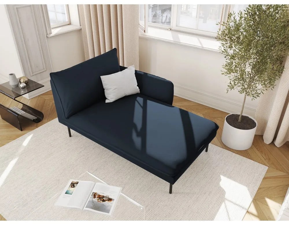 Poltrona in velluto blu scuro (angolo destro) Vienna - Cosmopolitan Design