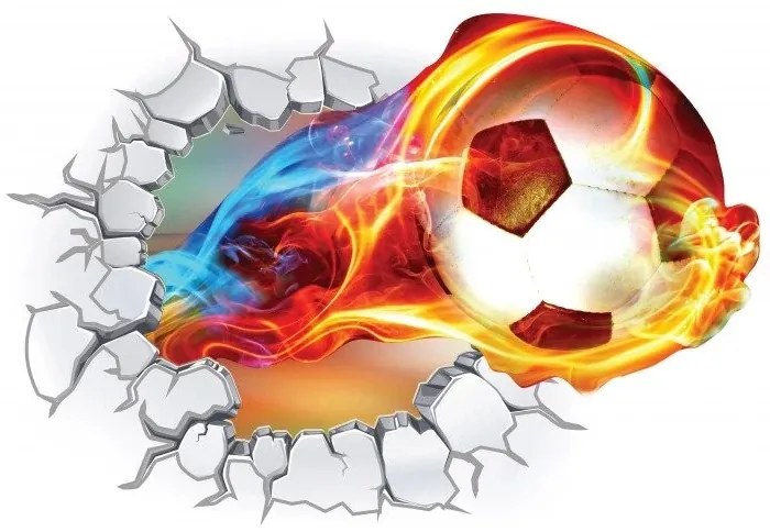 Adesivo murale Pallone da calcio 3D 95 x 140 cm