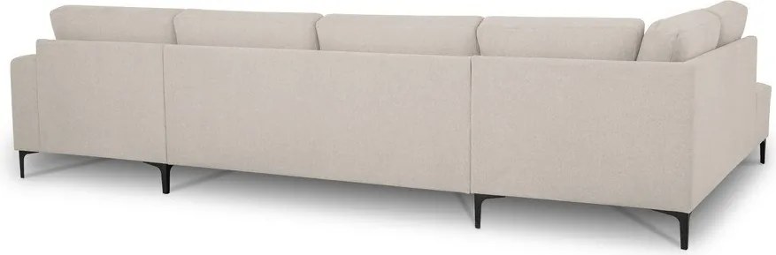 Divano angolare beige (con penisola a sinistra/a U) con rivestimento in ciniglia Fabian – Scandic