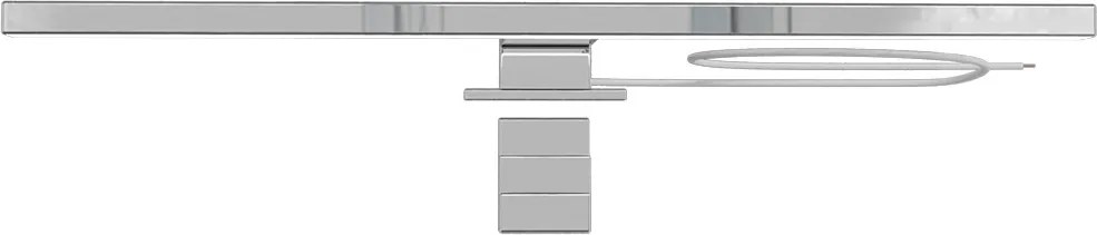 Lampada LED da Specchio 50cm Cromo 8W IP44 Tripla Installazione Colore Bianco Caldo 3.000K