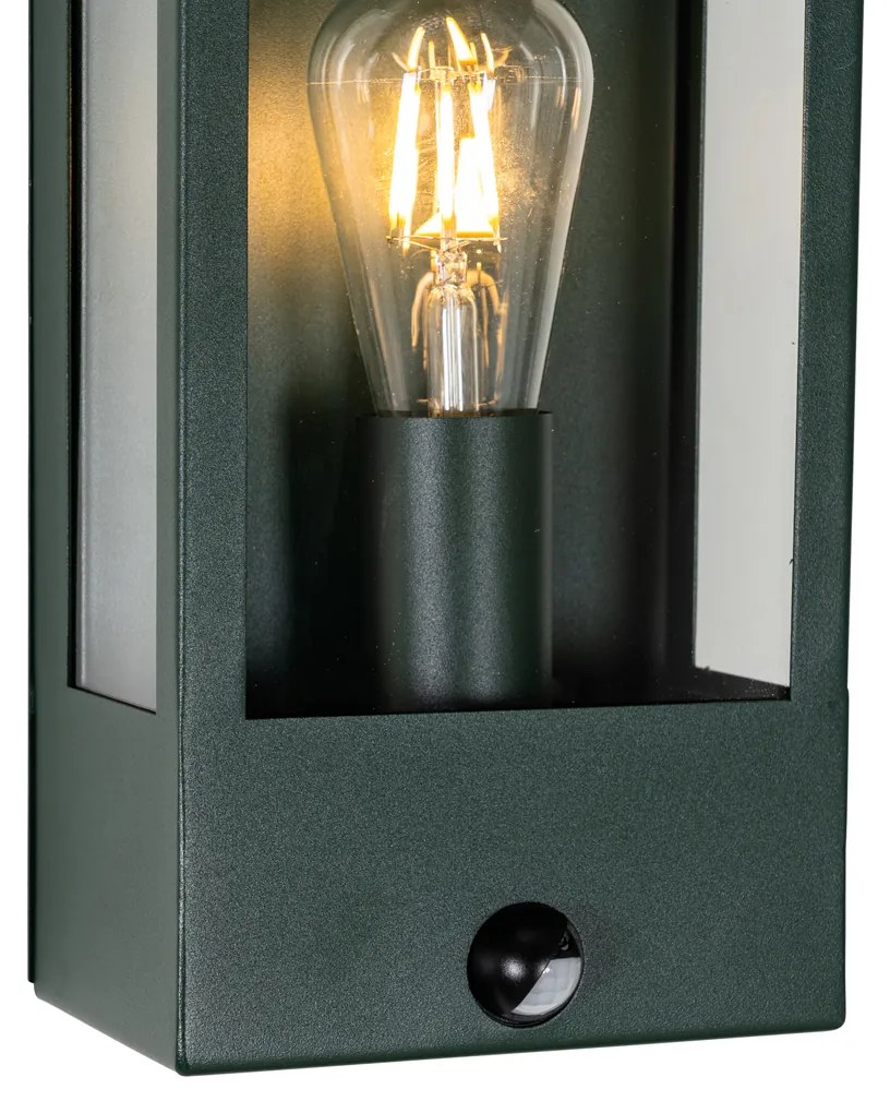 Lampada da parete per esterni verde scuro con sensore di movimento IP44 - Rotterdam