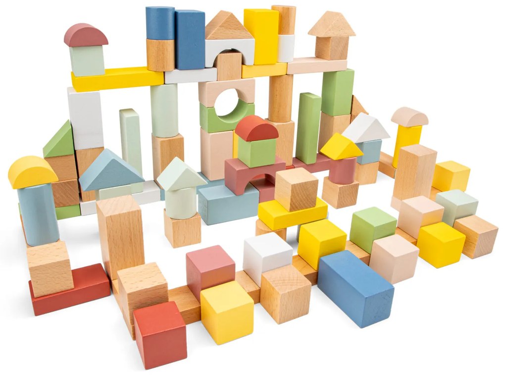 Blocchi di costruzione in legno - 100 pezzi