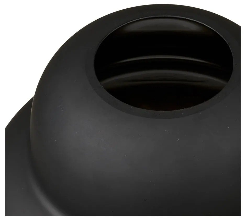 Vaso nero in vetro (altezza totale 20 cm) Vera – House Nordic