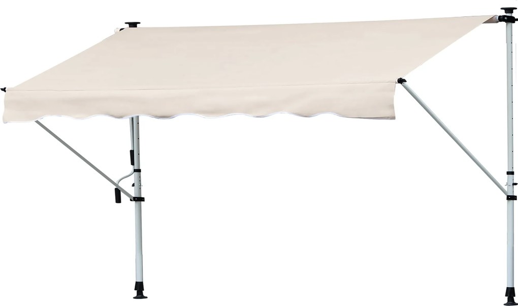 Tenda da Sole Avvolgibile 4x1,2m Autoportante Bianca...