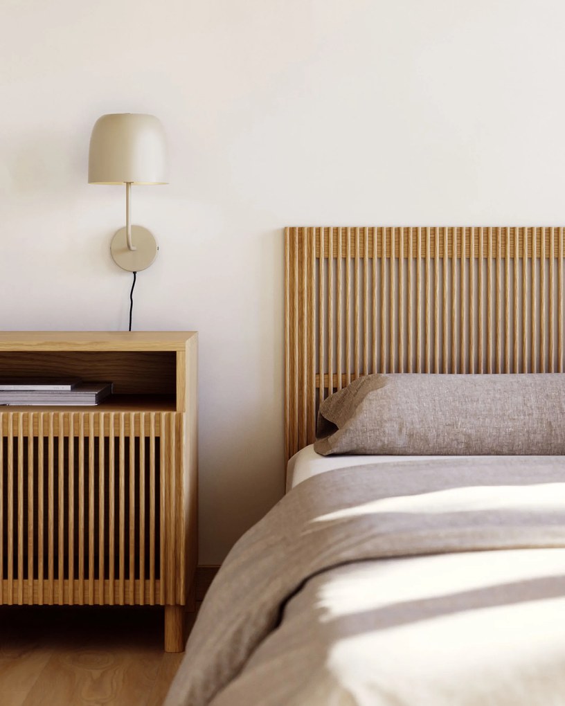 Kave Home - Testiera Beyla in legno massello di frassino per letto da 160 cm FSC 100%