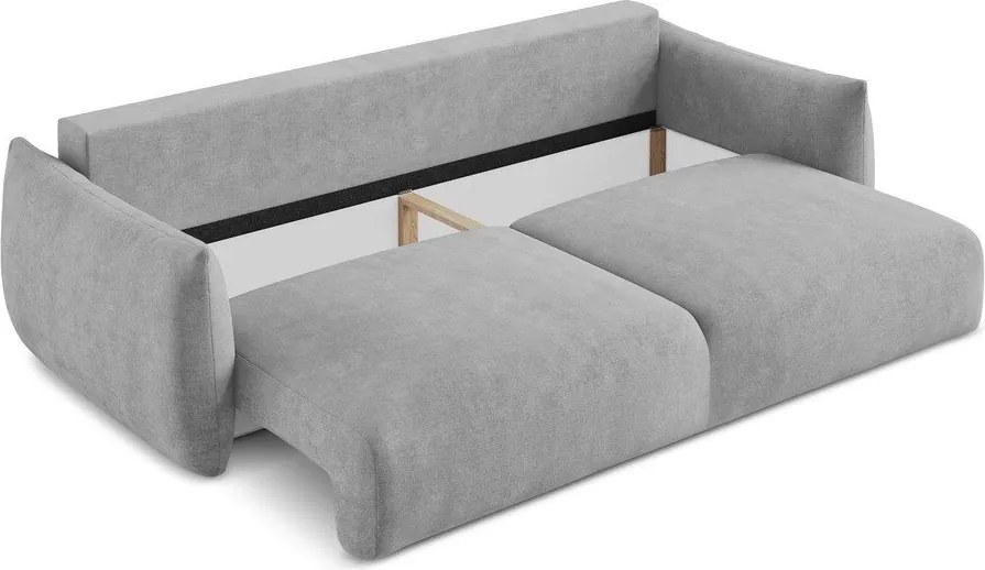 Divano grigio chiaro allungabile con rivestimento in ciniglia 230 cm Leila – Makamii