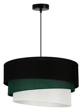 Duolla - Lampadario a sospensione con filo TRIO 1xE27/15W/230V diametro 45 cm nero/verde/bianco