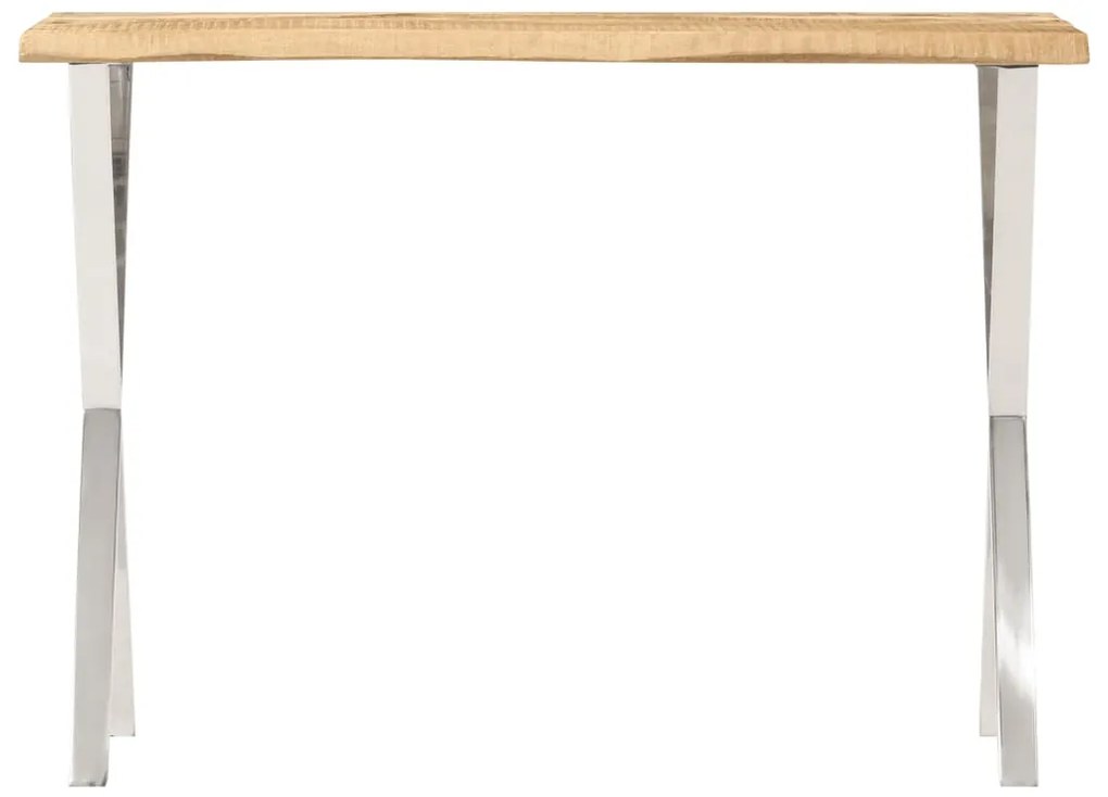 Tavolo consolle bordi vivi 105x33x76 cm legno massello di mango