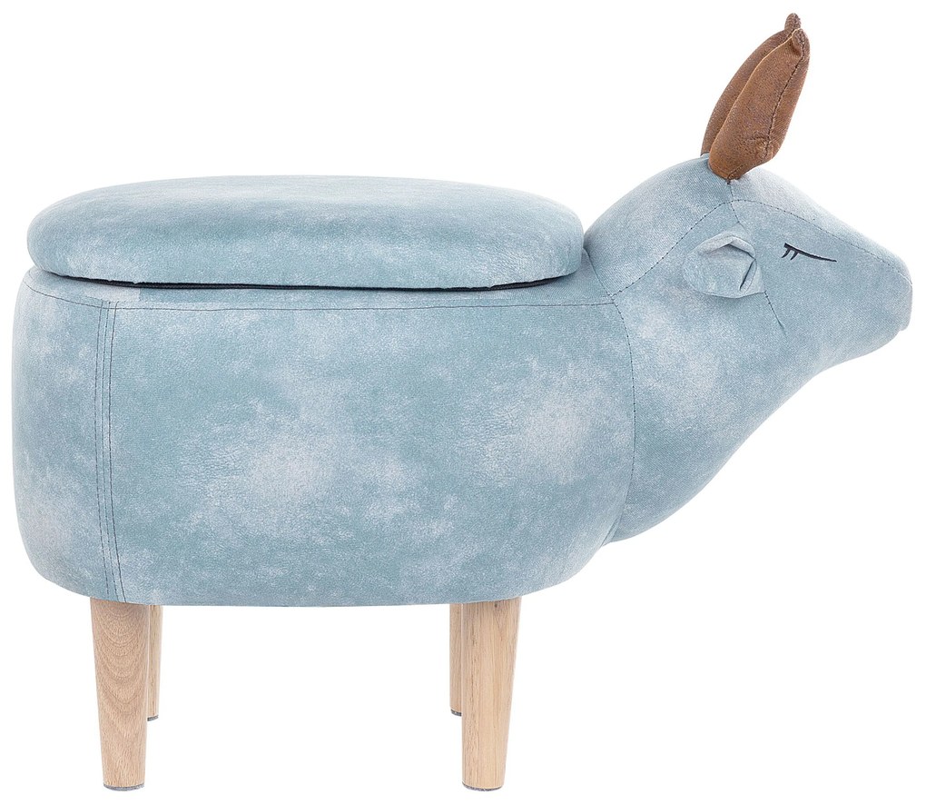Pouf in tessuto azzurro REINDEER Beliani