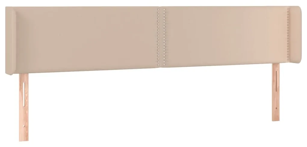 Testiera ad orecchio cappuccino 203x16x78/88 cm in similpelle