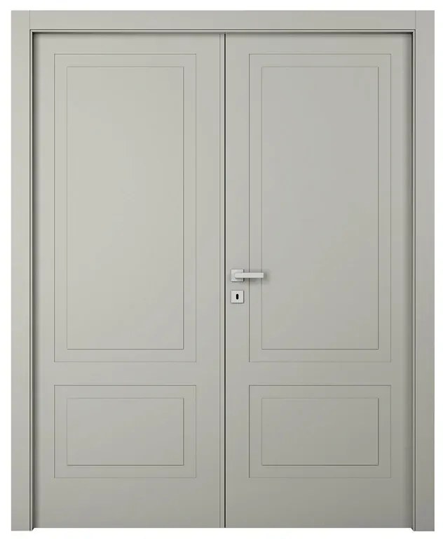 Porta doppia anta battente Nakano grigio L 140 x H 210 cm destra