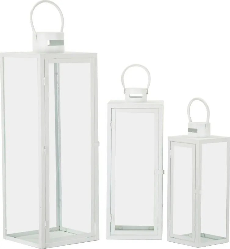 Lanterna in metallo 3 pz (altezza totale 66 cm) – Mauro Ferretti