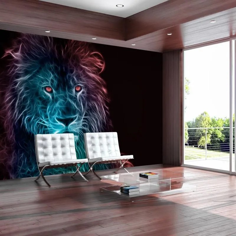 Fotomurale adesivo  Abstract lion  rainbow  Larghezza x Altezza Home decor 147x105