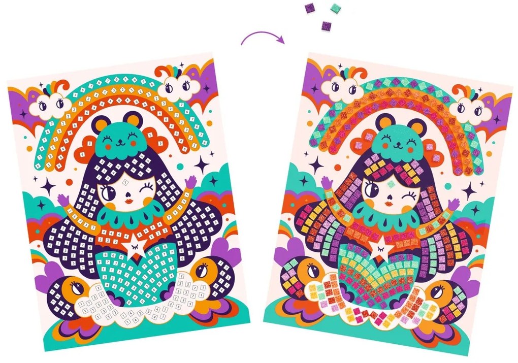 Mosaico - bambole kokeshi